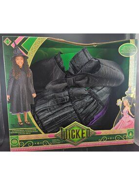 Wicked Elphaba Girls Dress Cape & Hat Costume Set Size 4-6X Jakks Pacific New